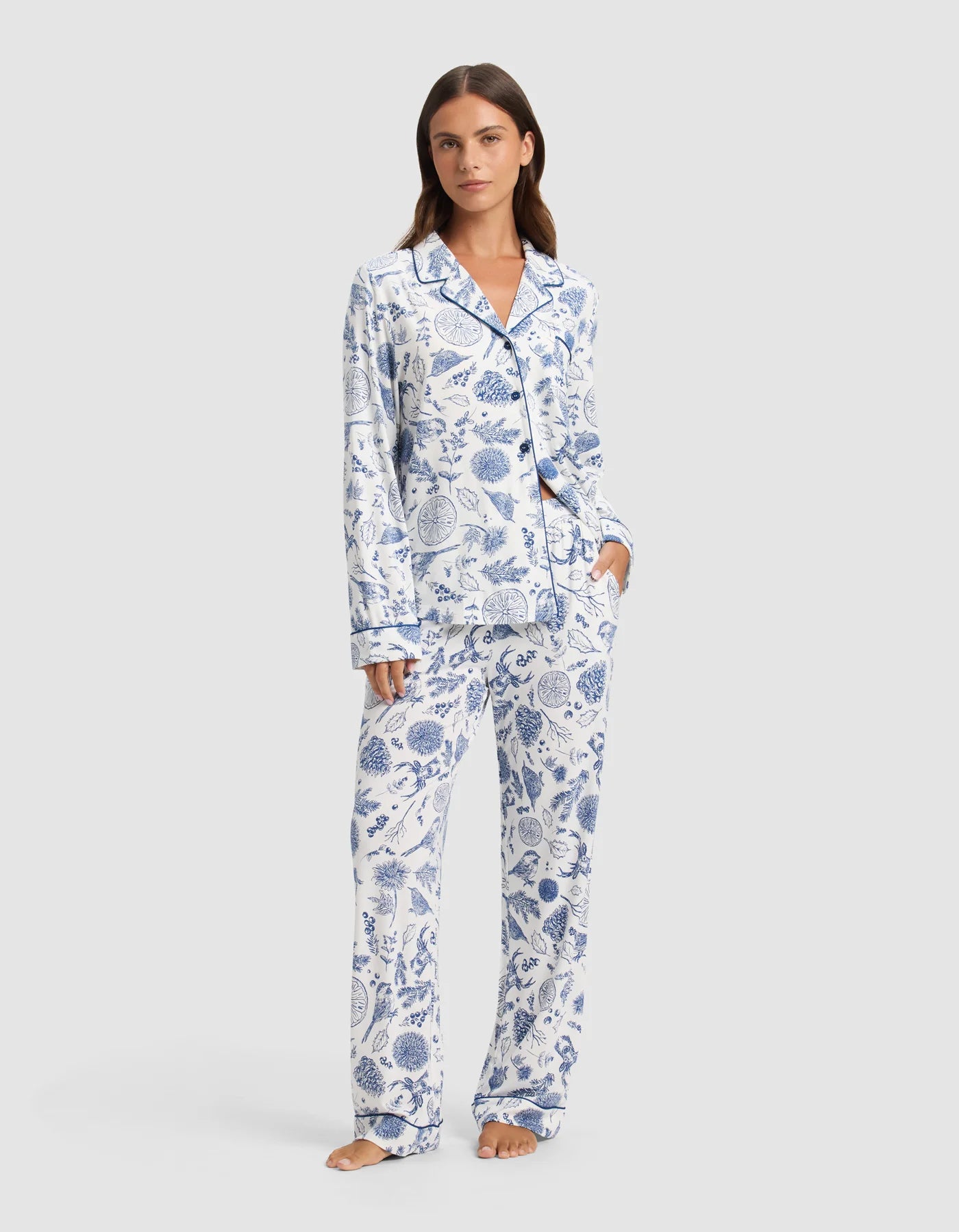 Women's Bamboo Stretch Knit Long Sleeve Pajama Set