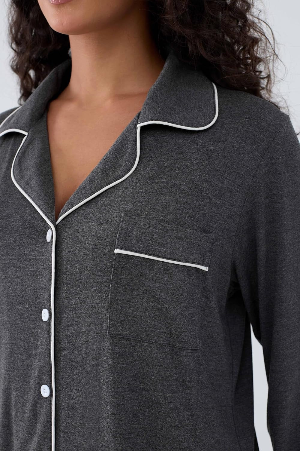 Luxurious Women's Bamboo Viscose Pajama Set - Long Sleeve Button-Down Cooling Sleepwear & Soft Comfortable PJ Pants