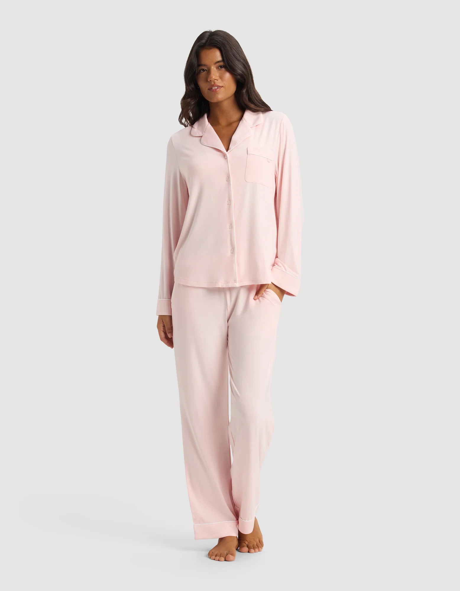 Women's Bamboo Stretch Knit Long Sleeve Pajama Set