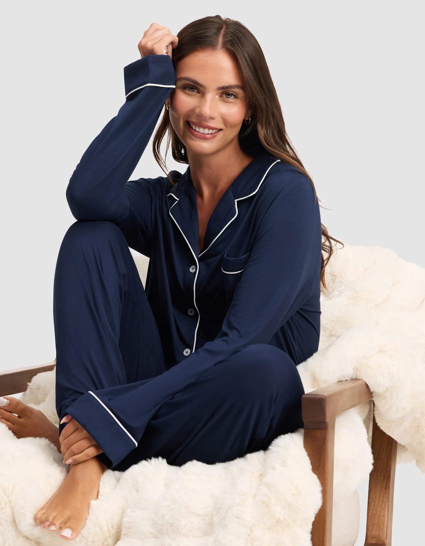 Women's Bamboo Stretch Knit Long Sleeve Pajama Set