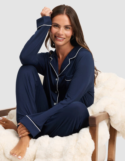 Women's Bamboo Stretch Knit Long Sleeve Pajama Set