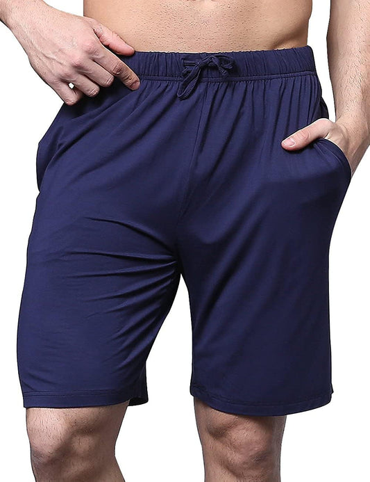 Men'S Bamboo Viscose Shorts, Soft Pajama Shorts with Pockets, Moisture-Wicking Casual Shorts Loungewear Sleep Bottoms