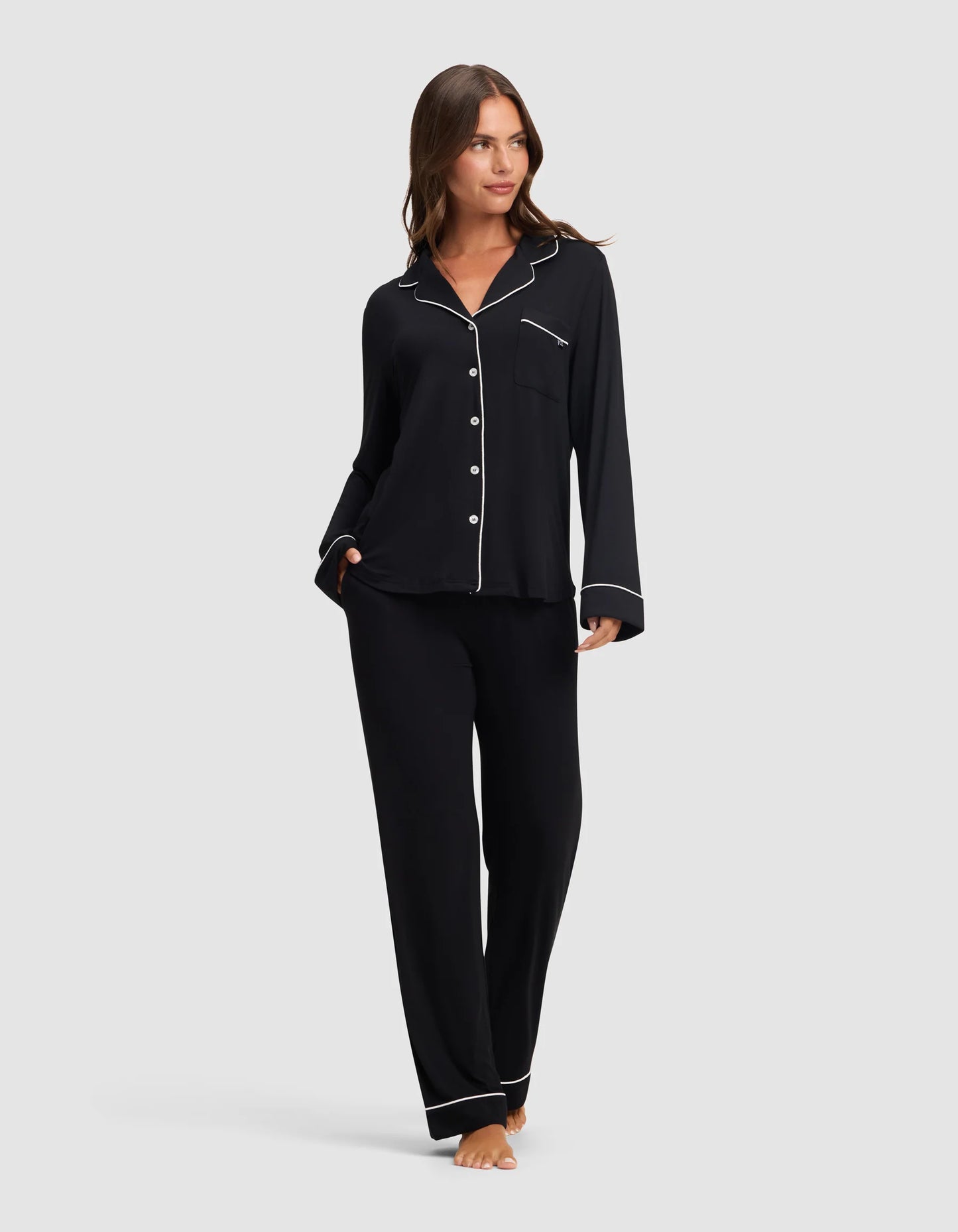 Women's Bamboo Stretch Knit Long Sleeve Pajama Set