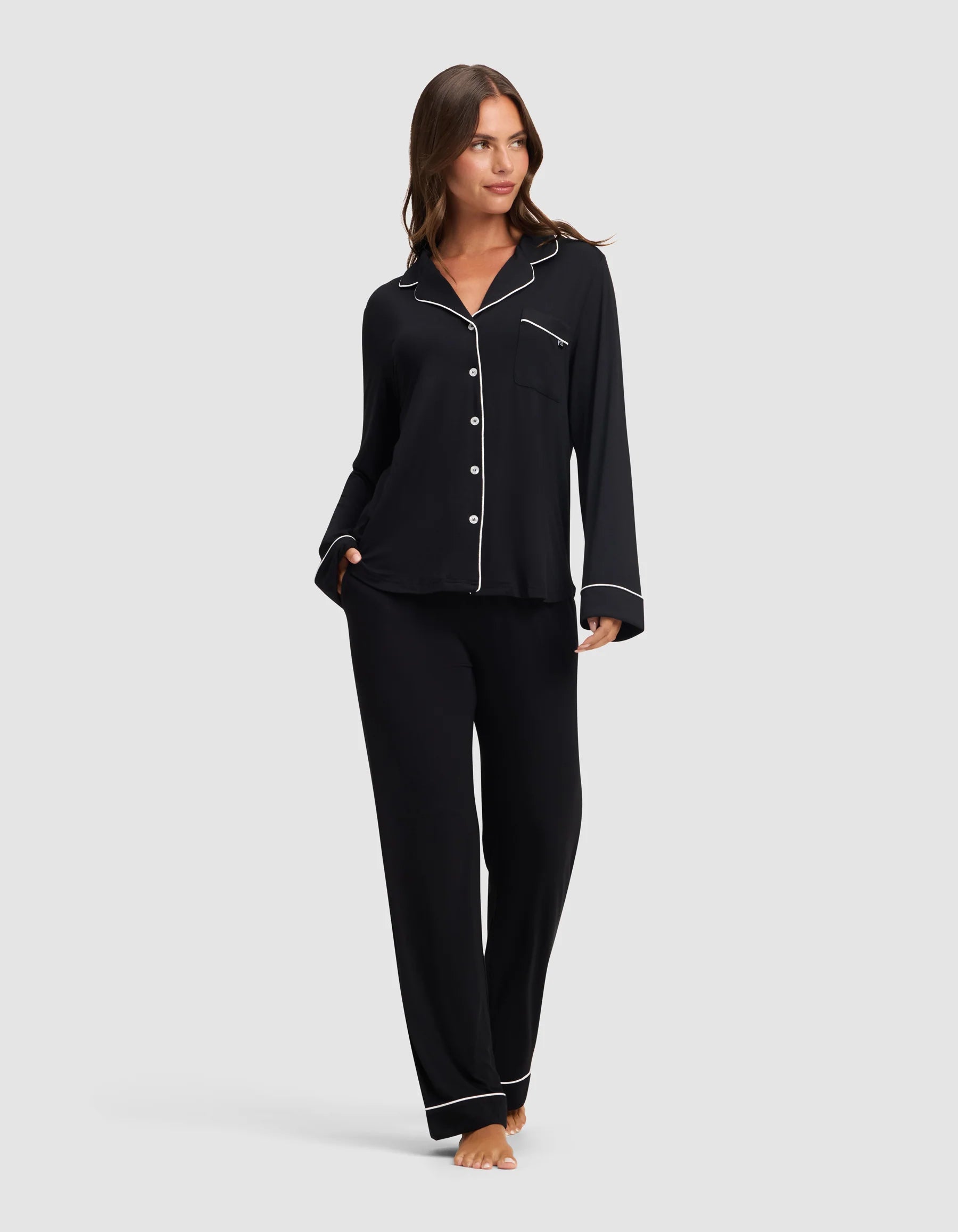 Women's Bamboo Stretch Knit Long Sleeve Pajama Set