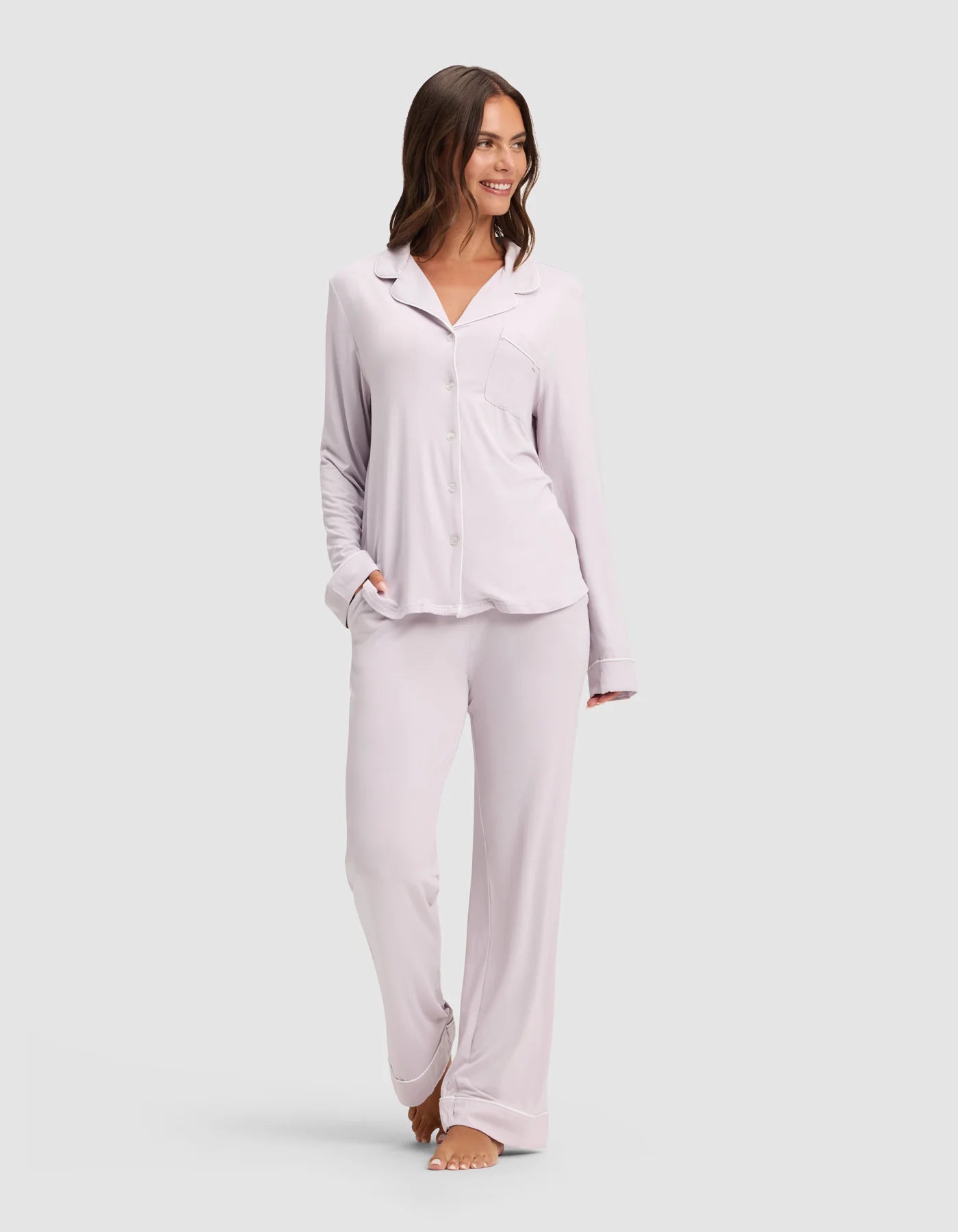 Women's Bamboo Stretch Knit Long Sleeve Pajama Set