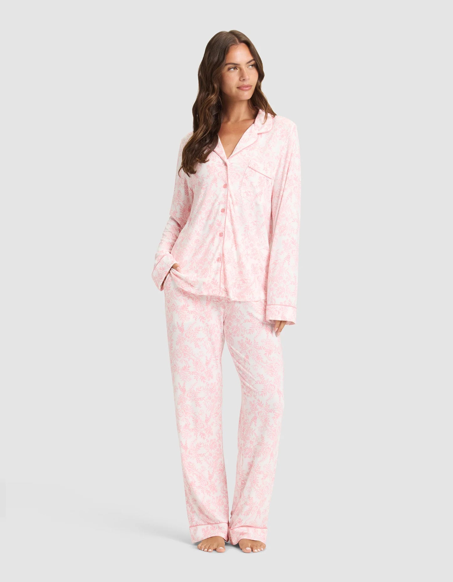 Women's Bamboo Stretch Knit Long Sleeve Pajama Set