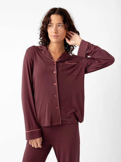 Women's Bamboo Stretch Knit Long Sleeve Pajama Set