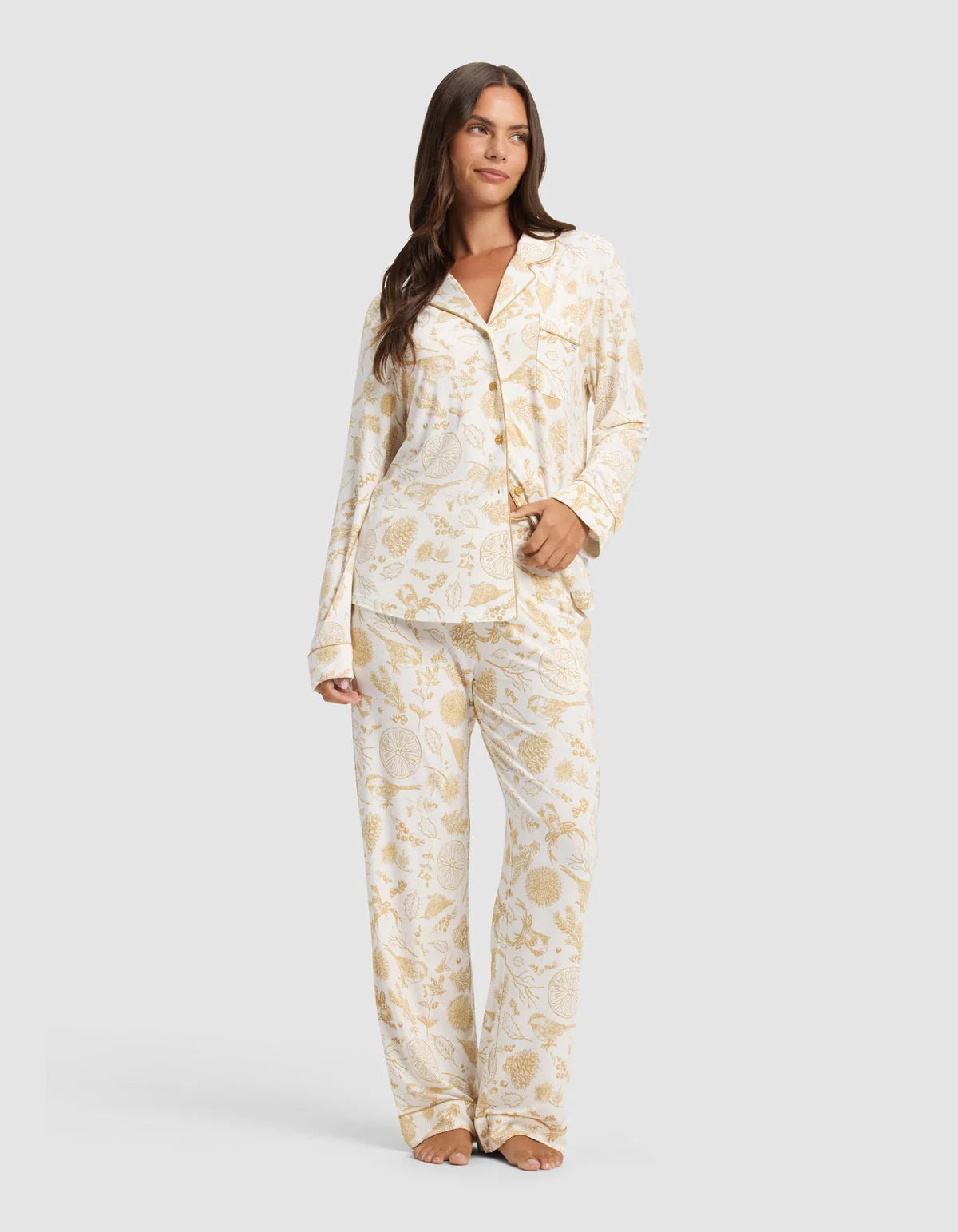 Women's Bamboo Stretch Knit Long Sleeve Pajama Set