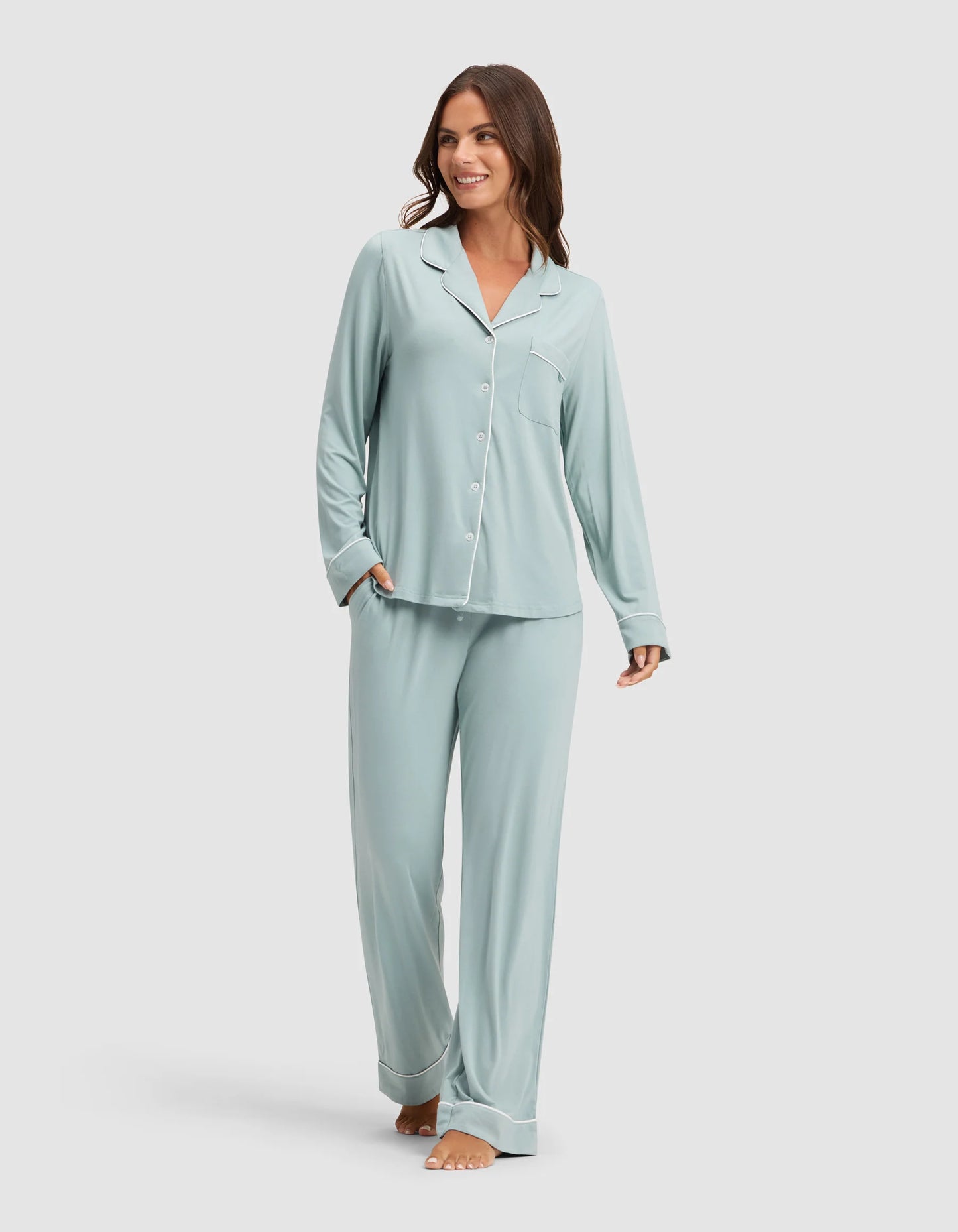 Women's Bamboo Stretch Knit Long Sleeve Pajama Set
