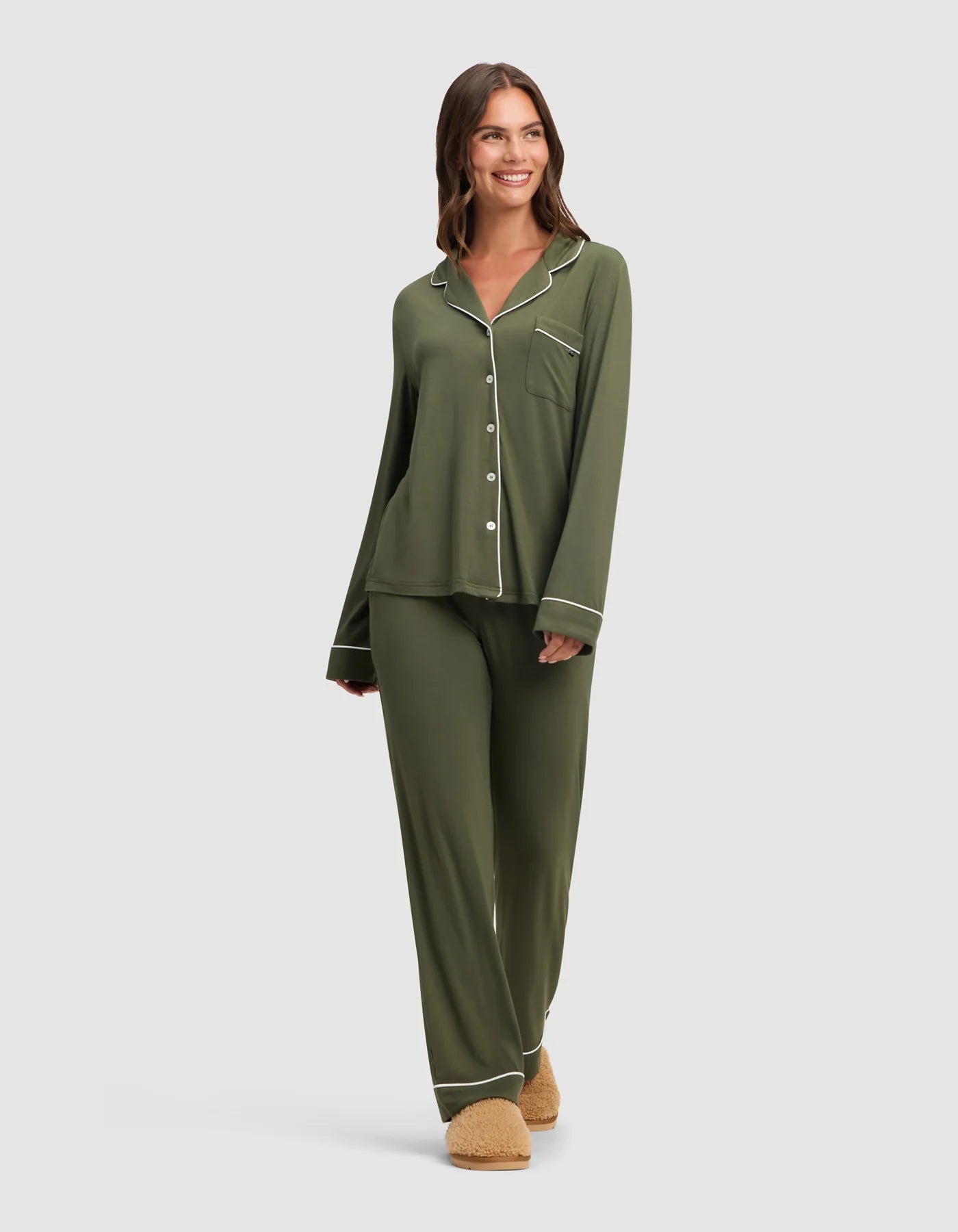 Women's Bamboo Stretch Knit Long Sleeve Pajama Set