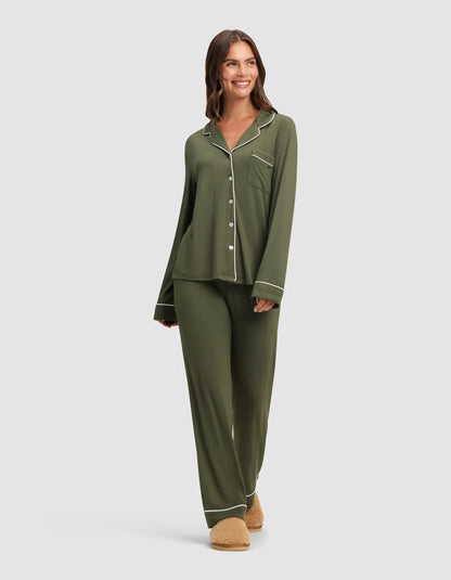 Women's Bamboo Stretch Knit Long Sleeve Pajama Set
