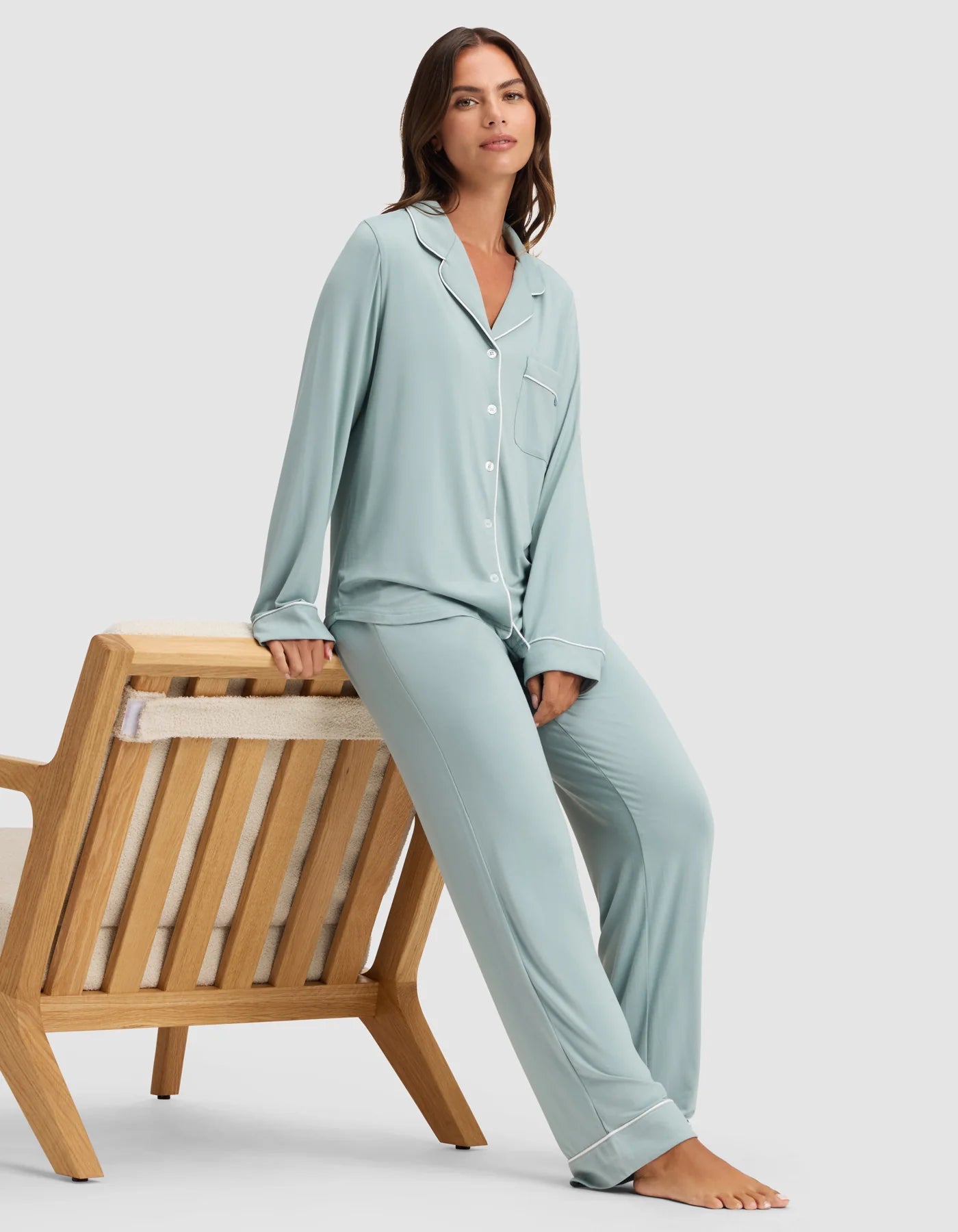 Women's Bamboo Stretch Knit Long Sleeve Pajama Set